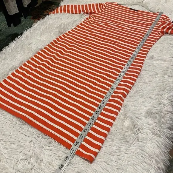 Saint James Tuckernuck Propriano Stripe Dress in Orange White Size 8