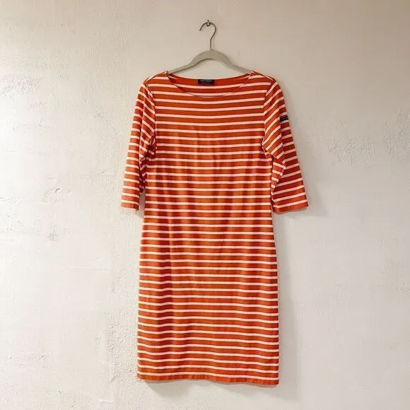 Saint James Tuckernuck Propriano Stripe Dress in Orange White Size 8