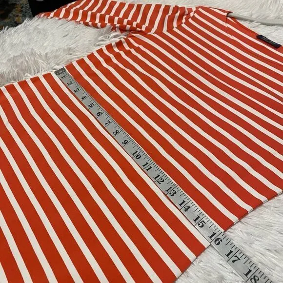 Saint James Tuckernuck Propriano Stripe Dress in Orange White Size 8