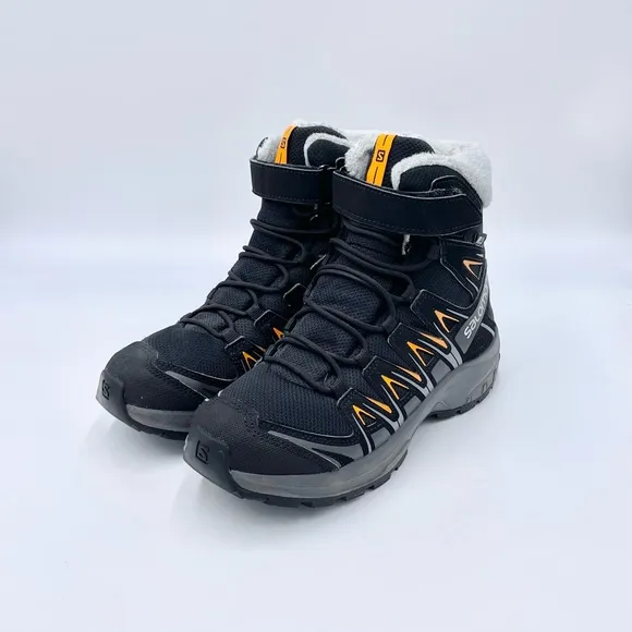 Salomon XA Pro 3D Mid Winter Waterproof Black Hiking Boots Kids size 2