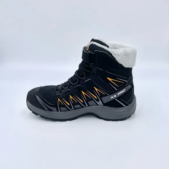 Salomon XA Pro 3D Mid Winter Waterproof Black Hiking Boots Kids size 2