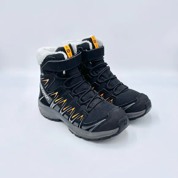 Salomon XA Pro 3D Mid Winter Waterproof Black Hiking Boots Kids size 2