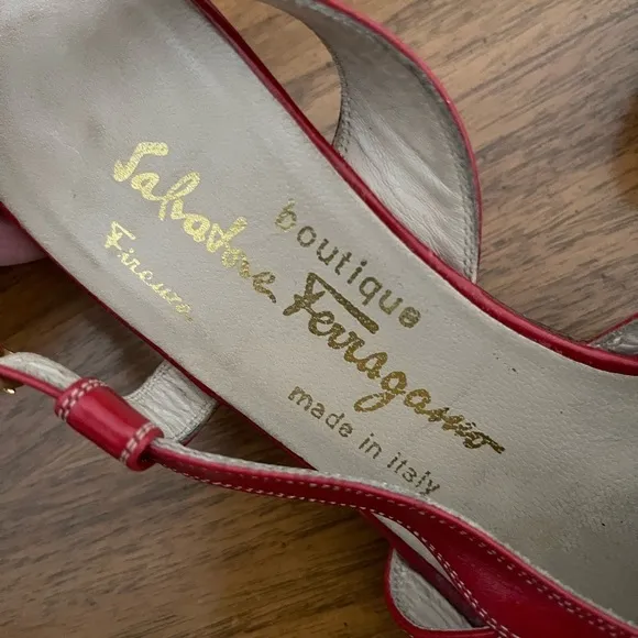 SALVATORE FERRAGAMO Boutique Leather wedge Kitten heel Sandals