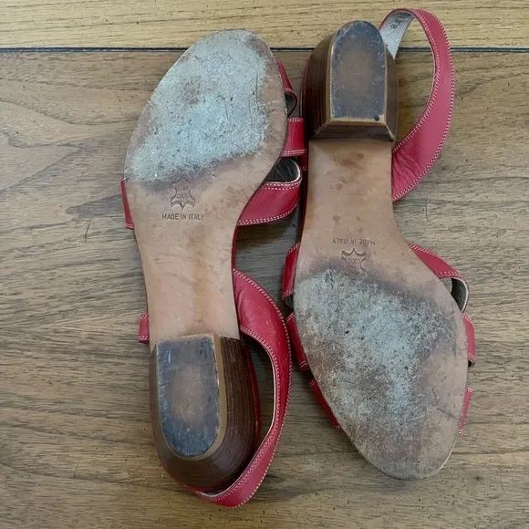 SALVATORE FERRAGAMO Boutique Leather wedge Kitten heel Sandals