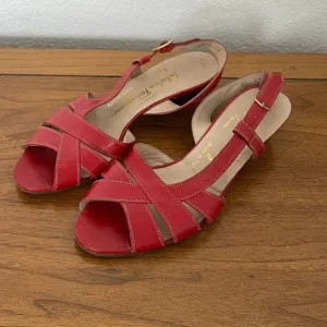 SALVATORE FERRAGAMO Boutique Leather wedge Kitten heel Sandals
