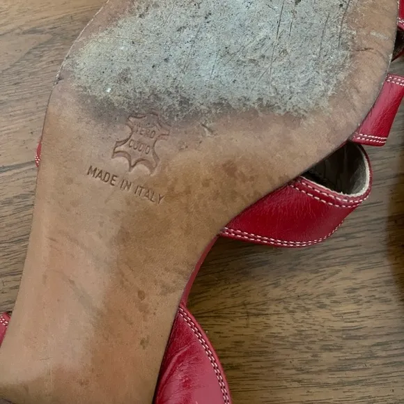 SALVATORE FERRAGAMO Boutique Leather wedge Kitten heel Sandals