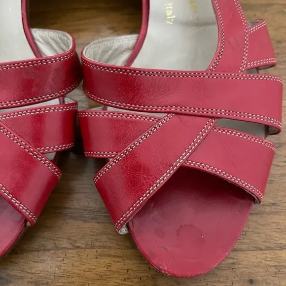 SALVATORE FERRAGAMO Boutique Leather wedge Kitten heel Sandals
