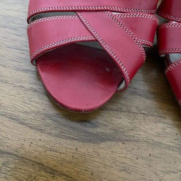 SALVATORE FERRAGAMO Boutique Leather wedge Kitten heel Sandals