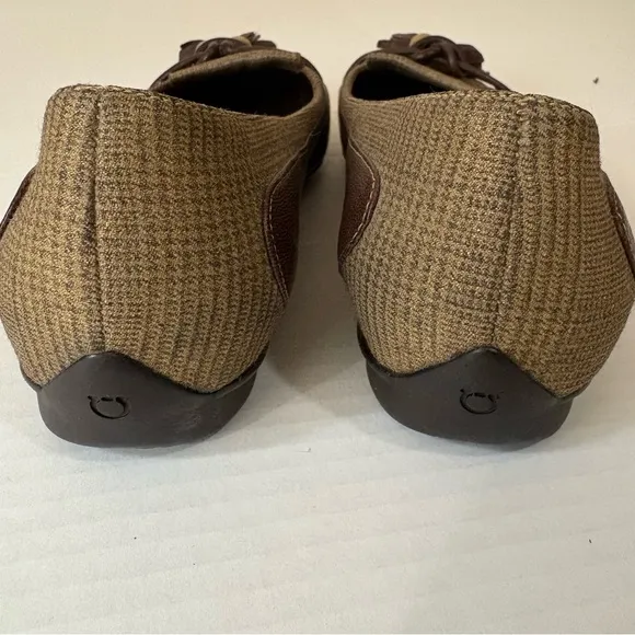 SALVATORE FERRAGAMO Brown and Tweed Square Toe Loafers