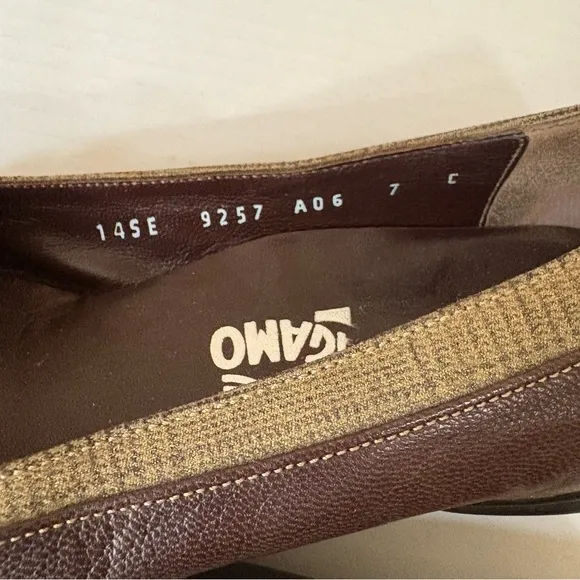 SALVATORE FERRAGAMO Brown and Tweed Square Toe Loafers