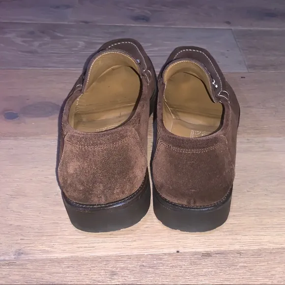 Salvatore Ferragamo Brown Leather Loafers with Horse-Bit Detail