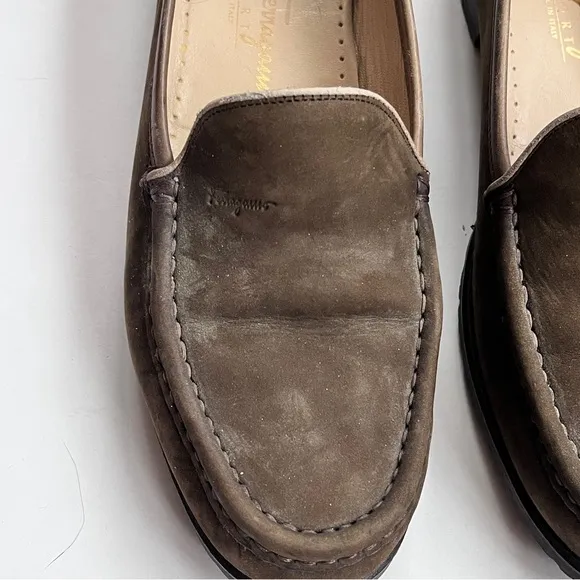 Salvatore Ferragamo Brown Suede Loafers Size 8.5 B