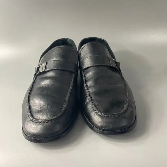 Salvatore Ferragamo Men's &quot;Tazio&quot; Black Leather Loafers, Size 10.5 D