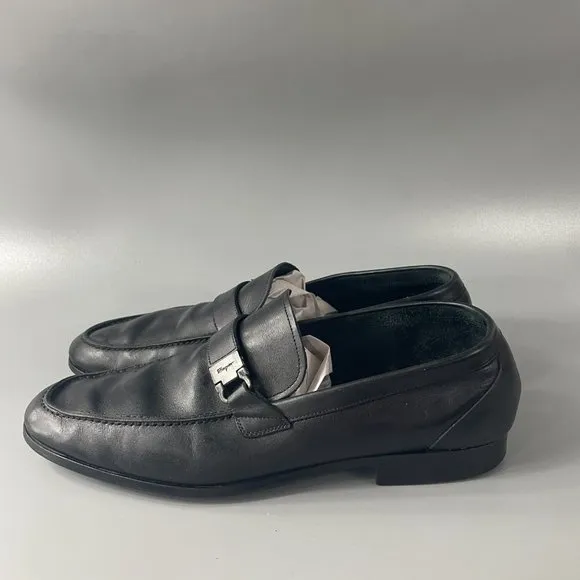 Salvatore Ferragamo Men's &quot;Tazio&quot; Black Leather Loafers, Size 10.5 D
