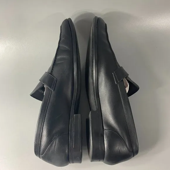 Salvatore Ferragamo Men's &quot;Tazio&quot; Black Leather Loafers, Size 10.5 D