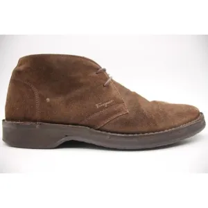 Salvatore Ferragamo Men's Size 9M Chukka Boots In Dark Brown Suede Made In Italy