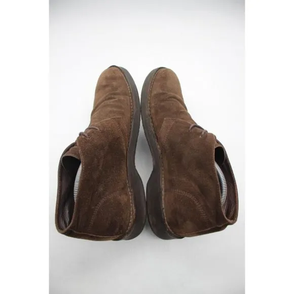 Salvatore Ferragamo Men's Size 9M Chukka Boots In Dark Brown Suede Made In Italy