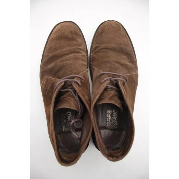 Salvatore Ferragamo Men's Size 9M Chukka Boots In Dark Brown Suede Made In Italy