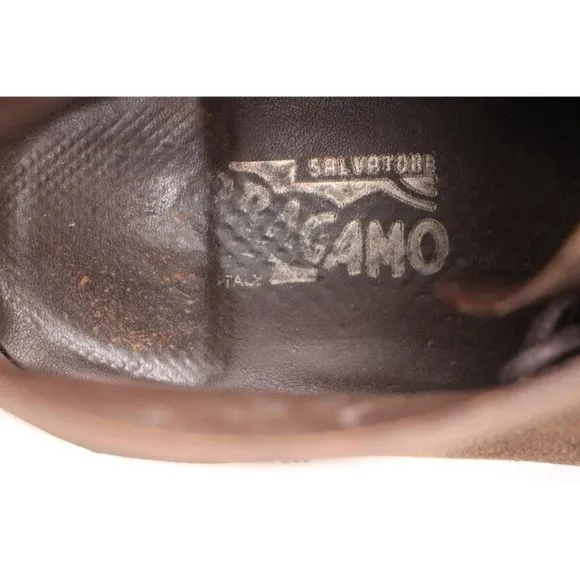 Salvatore Ferragamo Men's Size 9M Chukka Boots In Dark Brown Suede Made In Italy