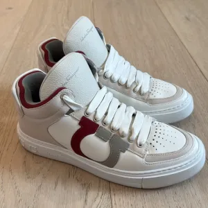Salvatore Ferragamo Mid-Cut Gancini Outline Sneakers in Size 9.5M