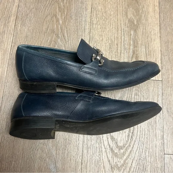 Salvatore Ferragamo moccasin Gancini Loafers US 10 UK 9 Midnight Blue Leather