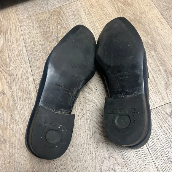 Salvatore Ferragamo moccasin Gancini Loafers US 10 UK 9 Midnight Blue Leather