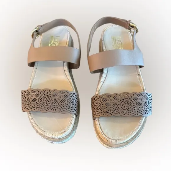 Salvatore Ferragamo Tan Leather Espadrille Sandals – Size 6.5 (never worn)