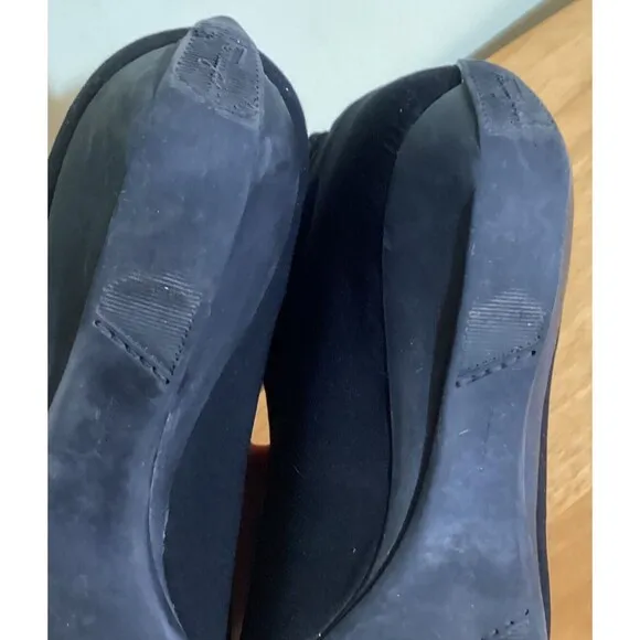Salvatore Ferragamo Womens Size 7? Black Neoprene Sock Flat Booties Shoes *Read*