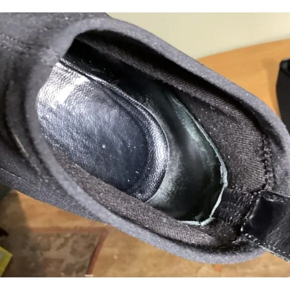 Salvatore Ferragamo Womens Size 7? Black Neoprene Sock Flat Booties Shoes *Read*
