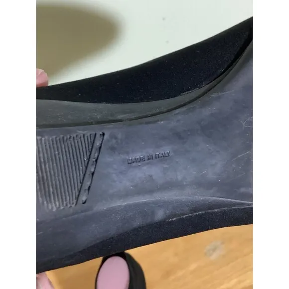 Salvatore Ferragamo Womens Size 7? Black Neoprene Sock Flat Booties Shoes *Read*