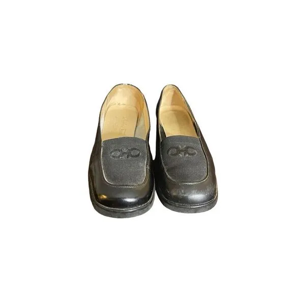 Salvatore Ferragamo Boutique Womens 5.5B Loafers Black Slip On Comfort Shoes