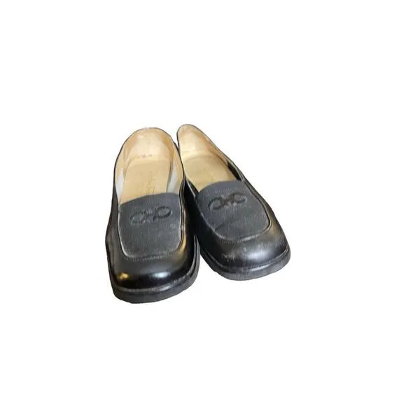 Salvatore Ferragamo Boutique Womens 5.5B Loafers Black Slip On Comfort Shoes
