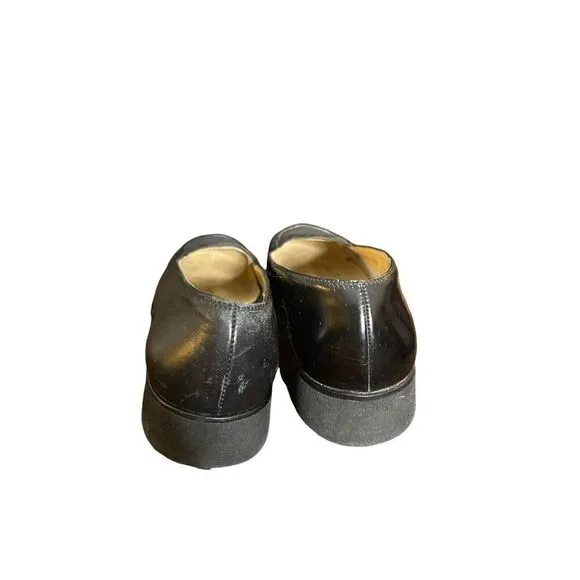 Salvatore Ferragamo Boutique Womens 5.5B Loafers Black Slip On Comfort Shoes