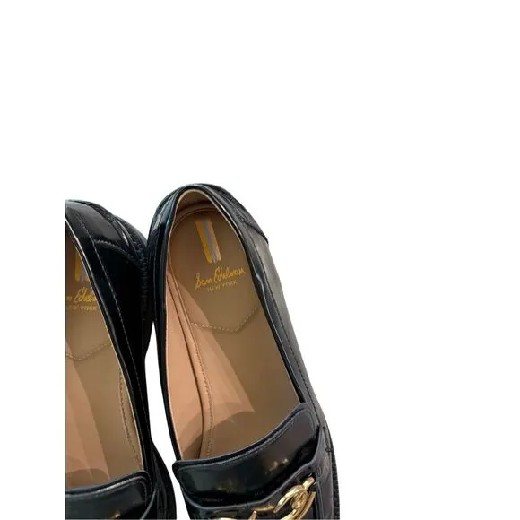 Sam Edelman Colette Womens Black Embellished Slip On Round Toe Loafers Size 10