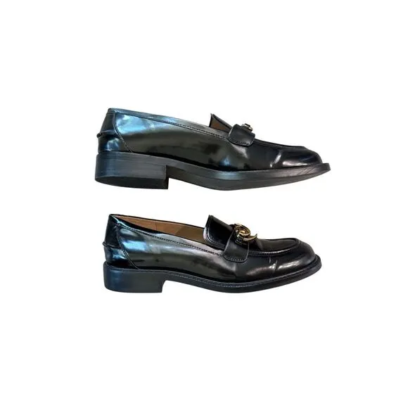 Sam Edelman Colette Womens Black Embellished Slip On Round Toe Loafers Size 10