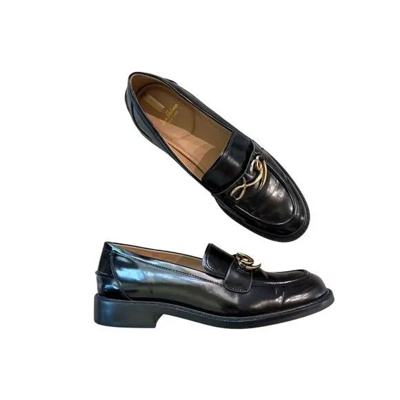 Sam Edelman Colette Womens Black Embellished Slip On Round Toe Loafers Size 10
