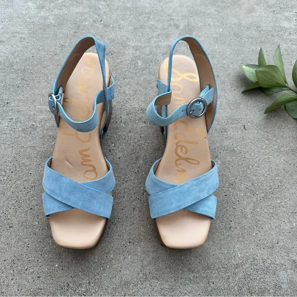 Sam Edelman Josefine Wood Platform Sandals 9