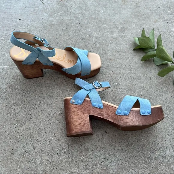 Sam Edelman Josefine Wood Platform Sandals 9