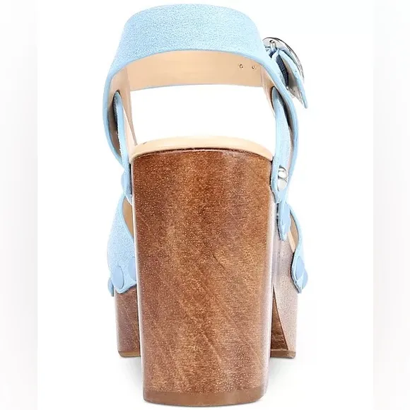 Sam Edelman Josefine Wood Platform Sandals 9