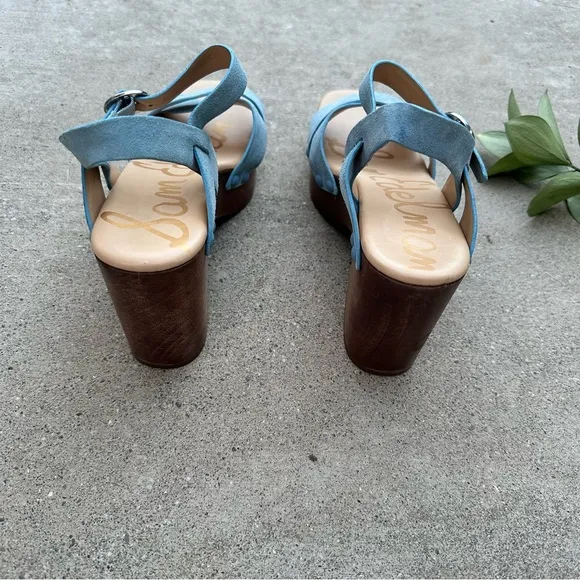 Sam Edelman Josefine Wood Platform Sandals 9