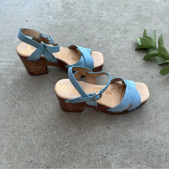 Sam Edelman Josefine Wood Platform Sandals 9