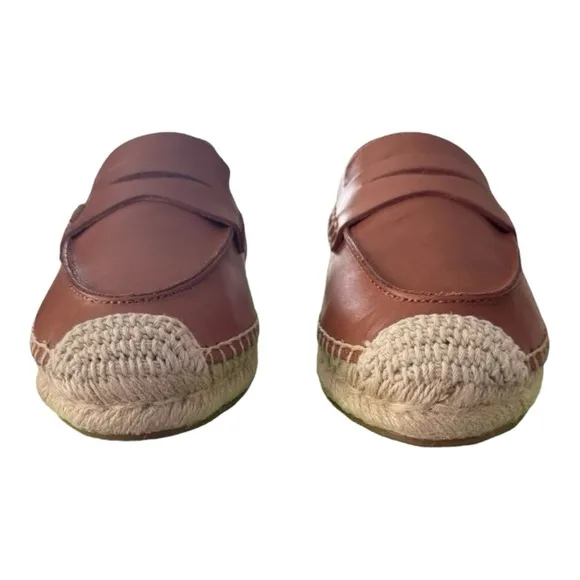 Sam Edelman KAI Saddle Brown Leather Espadrille Loafers Women’s Size 7.5 M