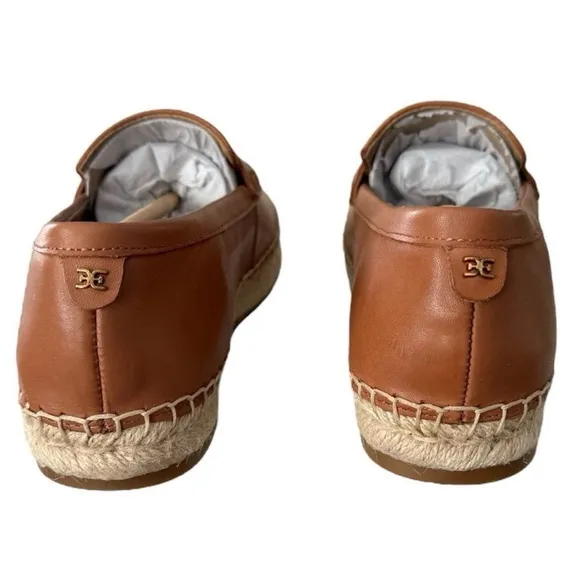 Sam Edelman KAI Saddle Brown Leather Espadrille Loafers Women’s Size 7.5 M