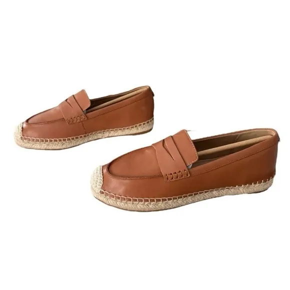 Sam Edelman KAI Saddle Brown Leather Espadrille Loafers Women’s Size 7.5 M