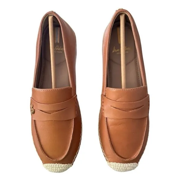 Sam Edelman KAI Saddle Brown Leather Espadrille Loafers Women’s Size 7.5 M