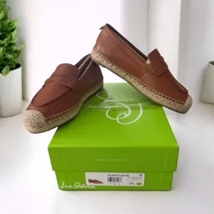 Sam Edelman KAI Saddle Brown Leather Espadrille Loafers Women’s Size 7.5 M