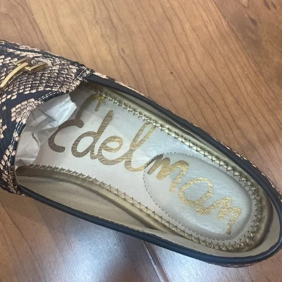 Sam Edelman Loraine Snake Print Leather Almond Toe Slip On Loafers Shoes Sz 9W