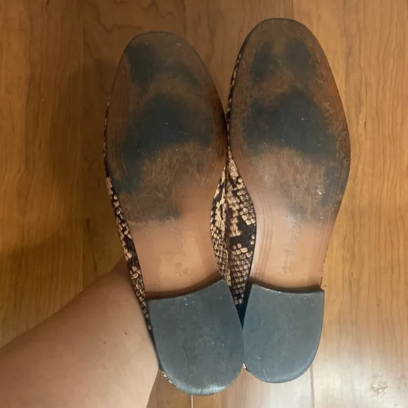 Sam Edelman Loraine Snake Print Leather Almond Toe Slip On Loafers Shoes Sz 9W