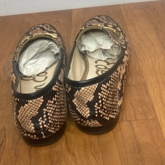 Sam Edelman Loraine Snake Print Leather Almond Toe Slip On Loafers Shoes Sz 9W