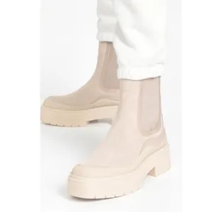 Sam Edelman Lulia Chelsea Boots Pull On Off White Sz 9 Moto Festival Heeled Boot